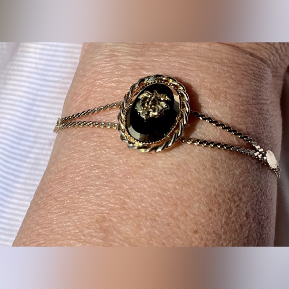 Vintage flower cameo style w/lariat chain / matching bracelet Sz 7 - Picture 12 of 12